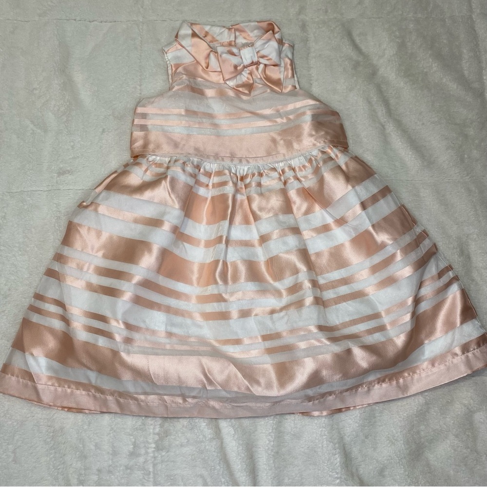 Janie And Jack Peach And White Striped Dress
